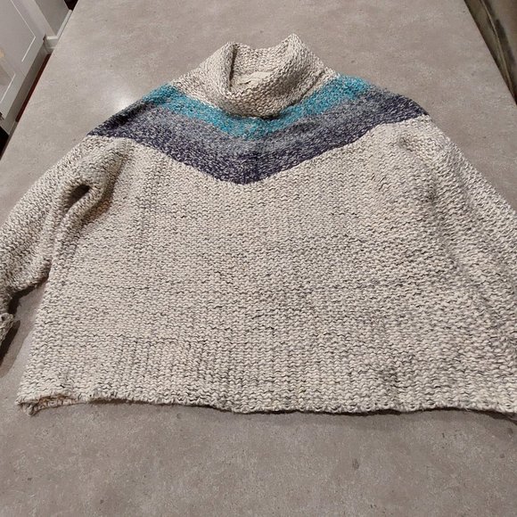 Vintage Havana Gray and Blue Cowl Neck Sweater - Picture 7 of 13